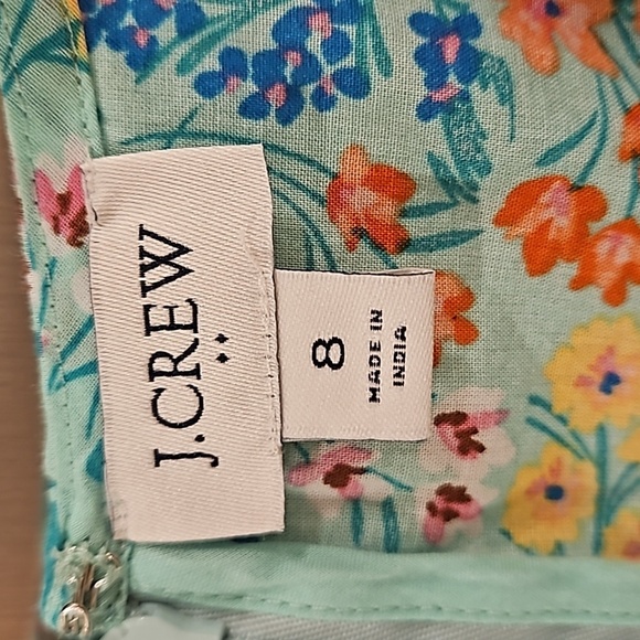 💕J. CREW💕 Printed V-Neck Smocked Midi Dress ~ Fresh Spearmint Floral Print 8 - Picture 14 of 16
